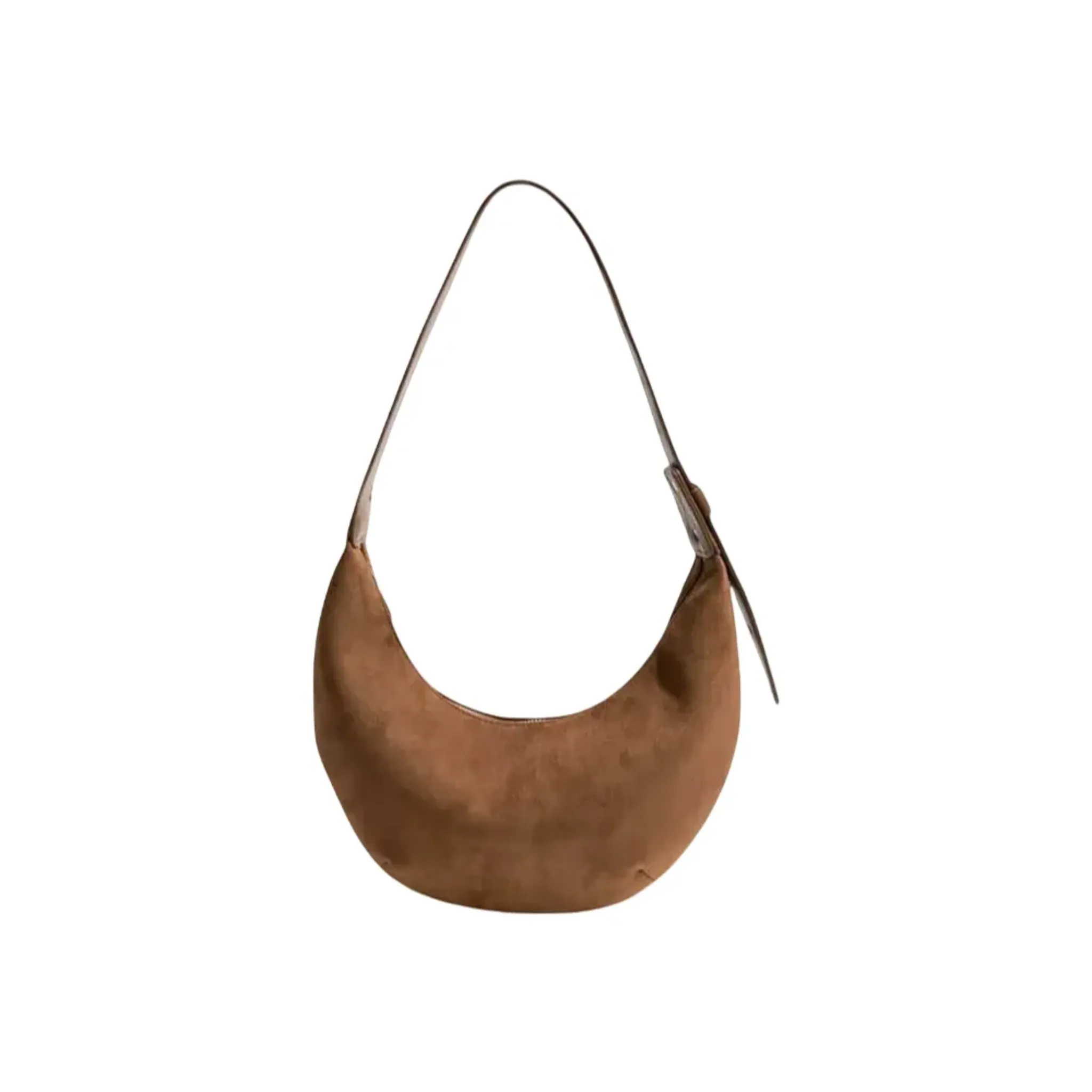 Crescent Hobo Bag | Suede Shoulder