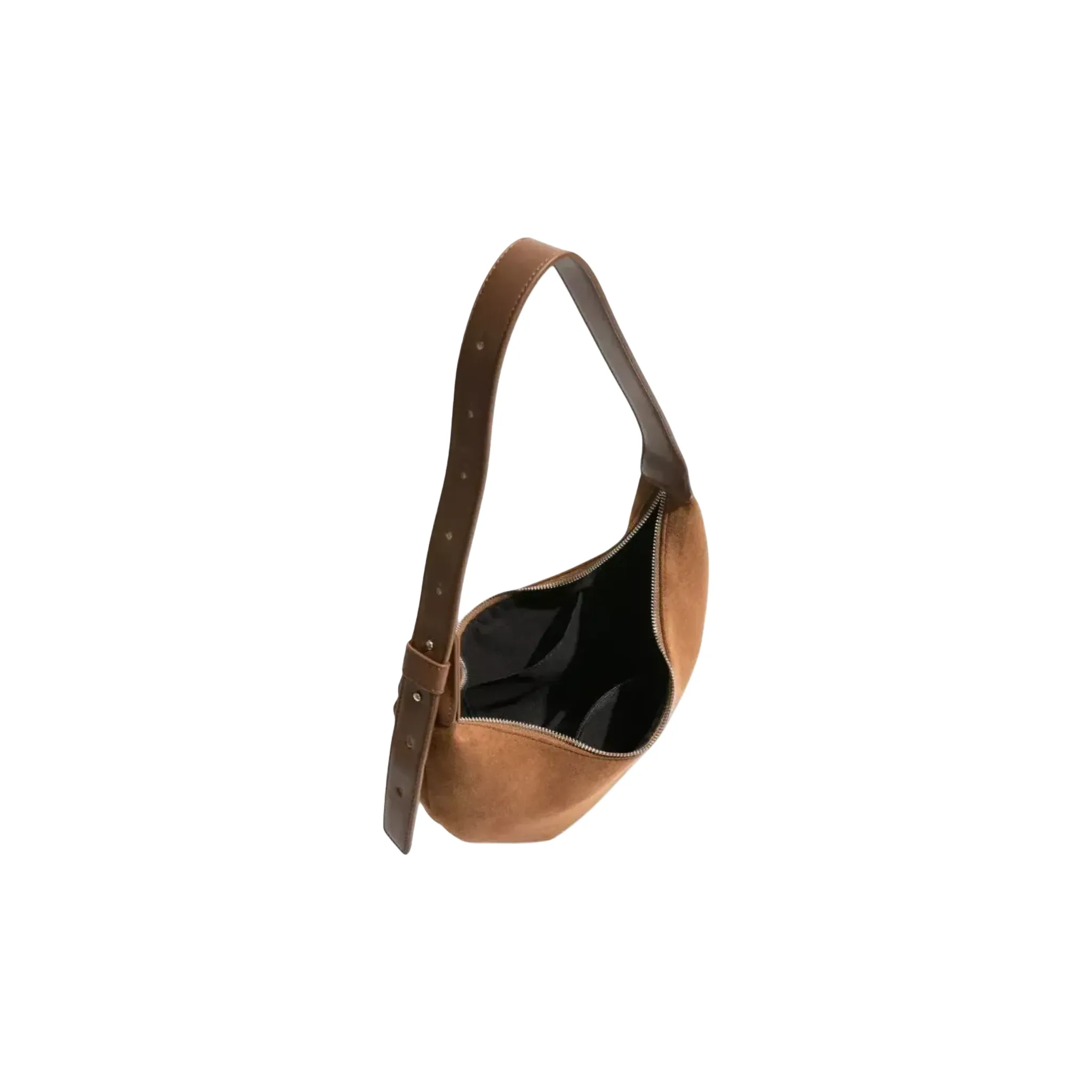 Crescent Hobo Bag | Suede Shoulder