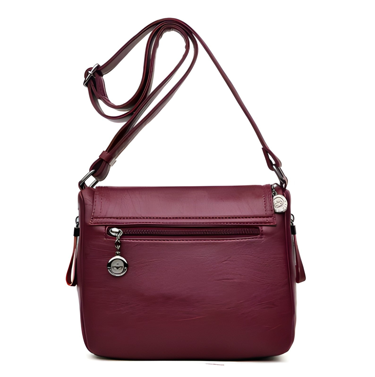 Double Flap Leather Crossbody Bag | Vegan Leather with Adjustable Strap