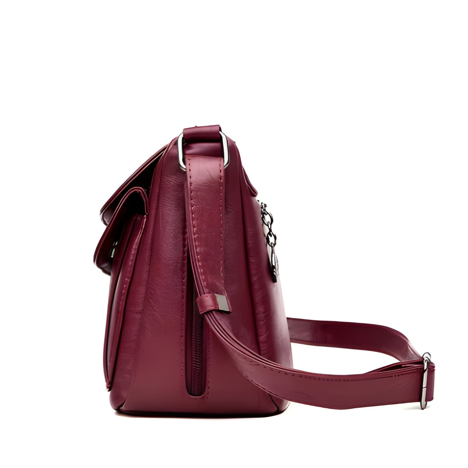 Double Flap Leather Crossbody Bag | Vegan Leather with Adjustable Strap
