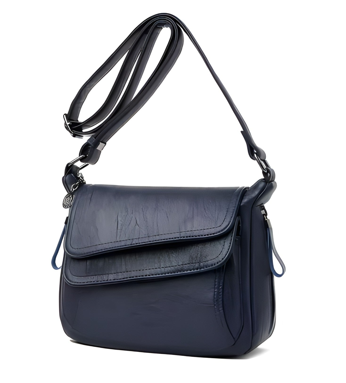 Double Flap Leather Crossbody Bag | Vegan Leather with Adjustable Strap