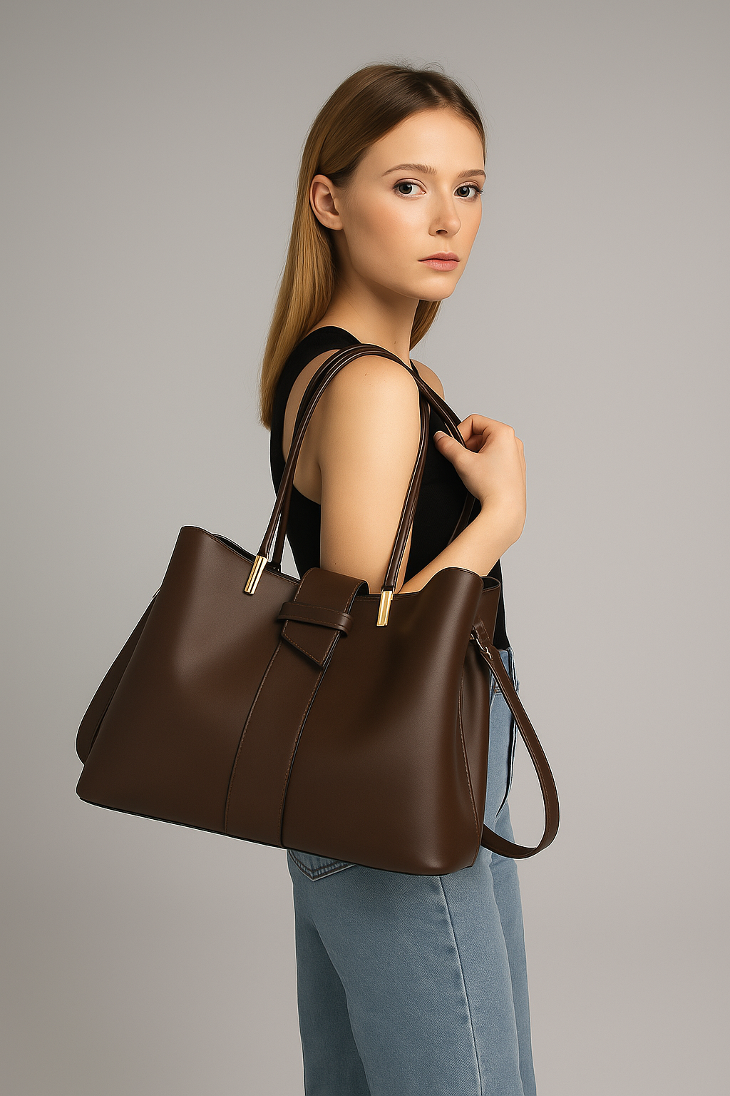 Elegant Shoulder Bag | Structured Shape with Detachable Strap