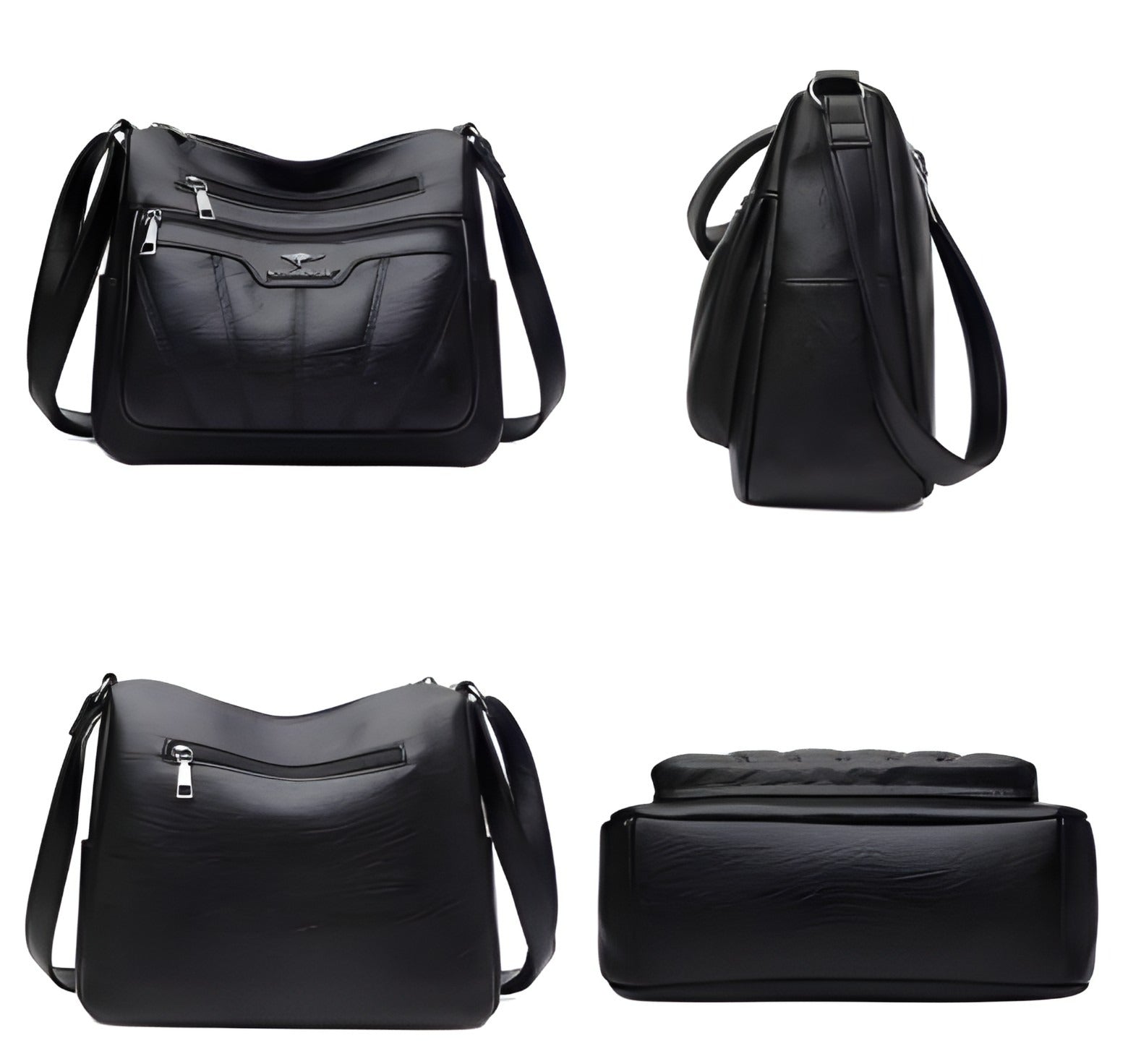 Large Crossbody Bag | Multi Zip Closure