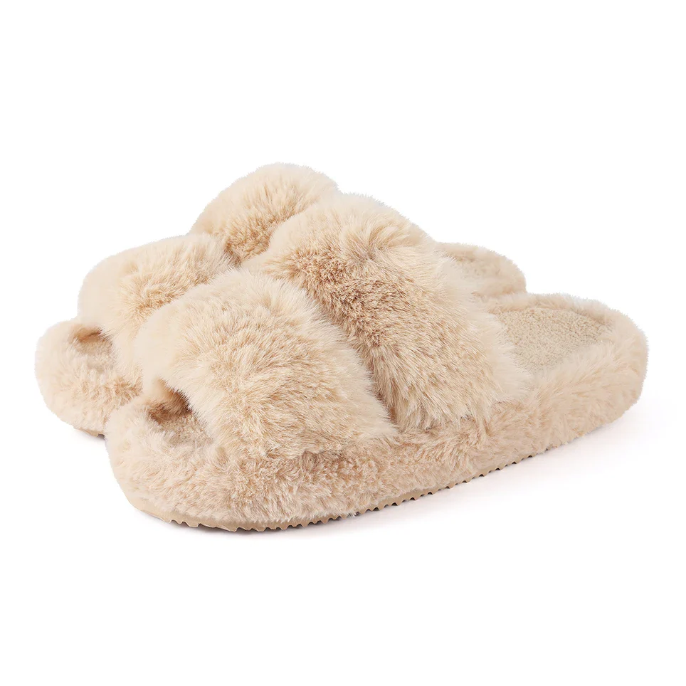 Open-Toe Indoor Slippers with Adjustable Strap for Women