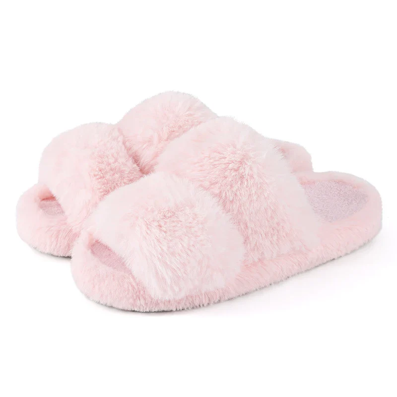 Open-Toe Indoor Slippers with Adjustable Strap for Women