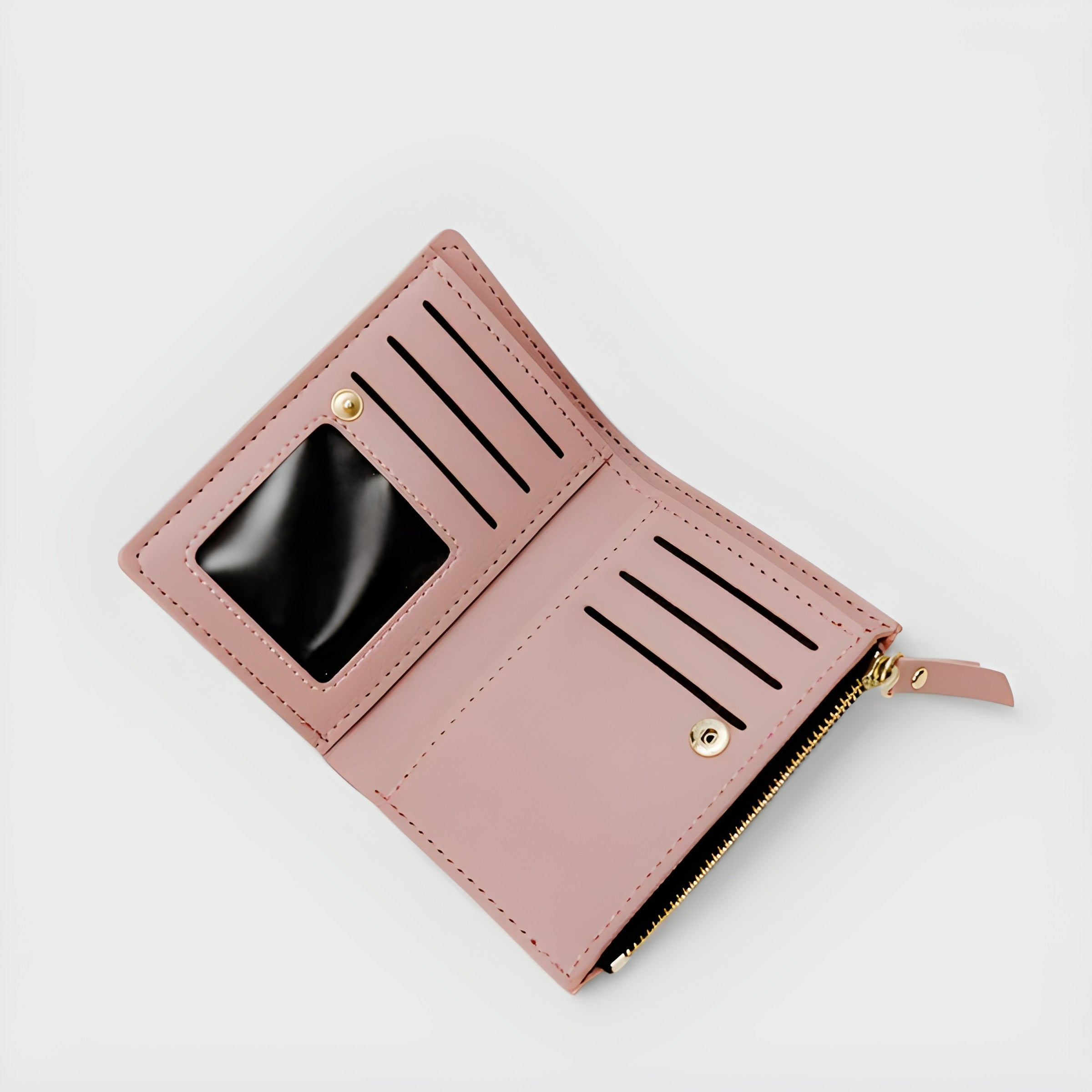 Orchid Embroidered Wallet | Snap Button and Zipper Closure