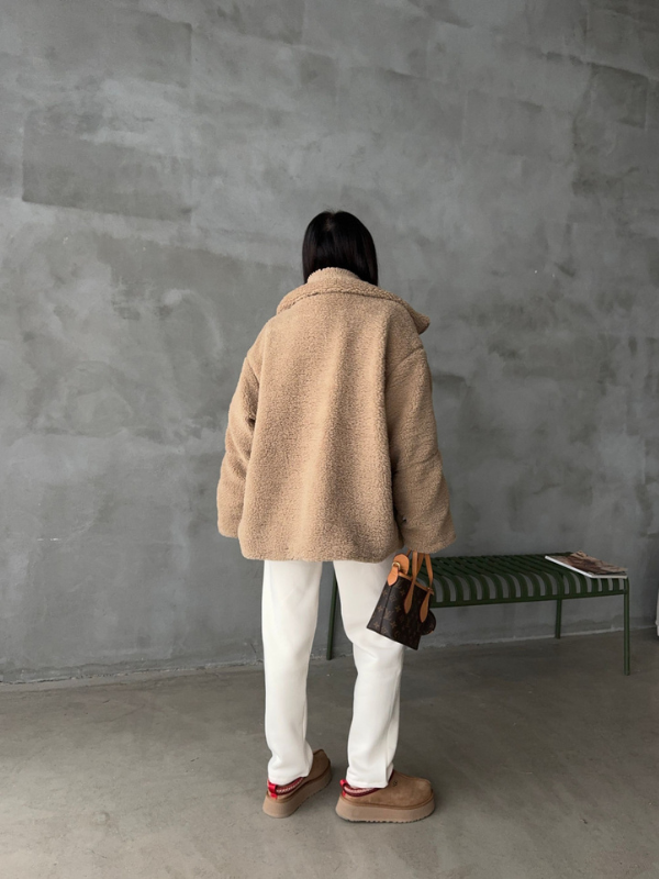 Oversized Sherpa Fleece Jacket for Women