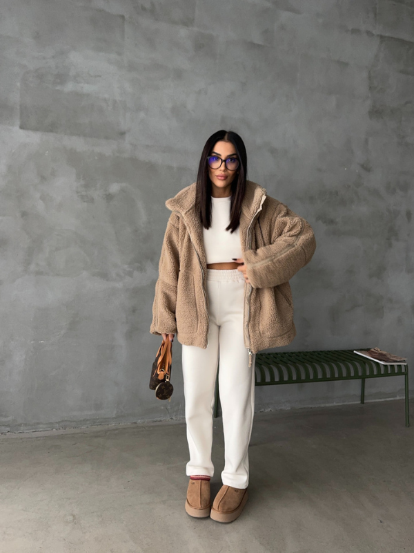 Oversized Sherpa Fleece Jacket for Women