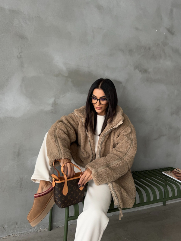Oversized Sherpa Fleece Jacket for Women