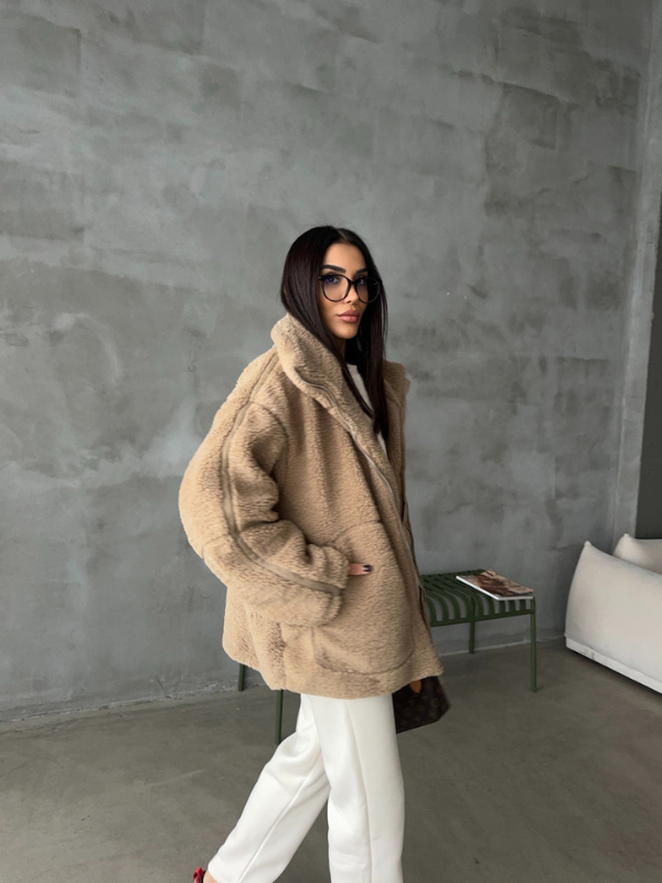 Oversized Sherpa Fleece Jacket for Women