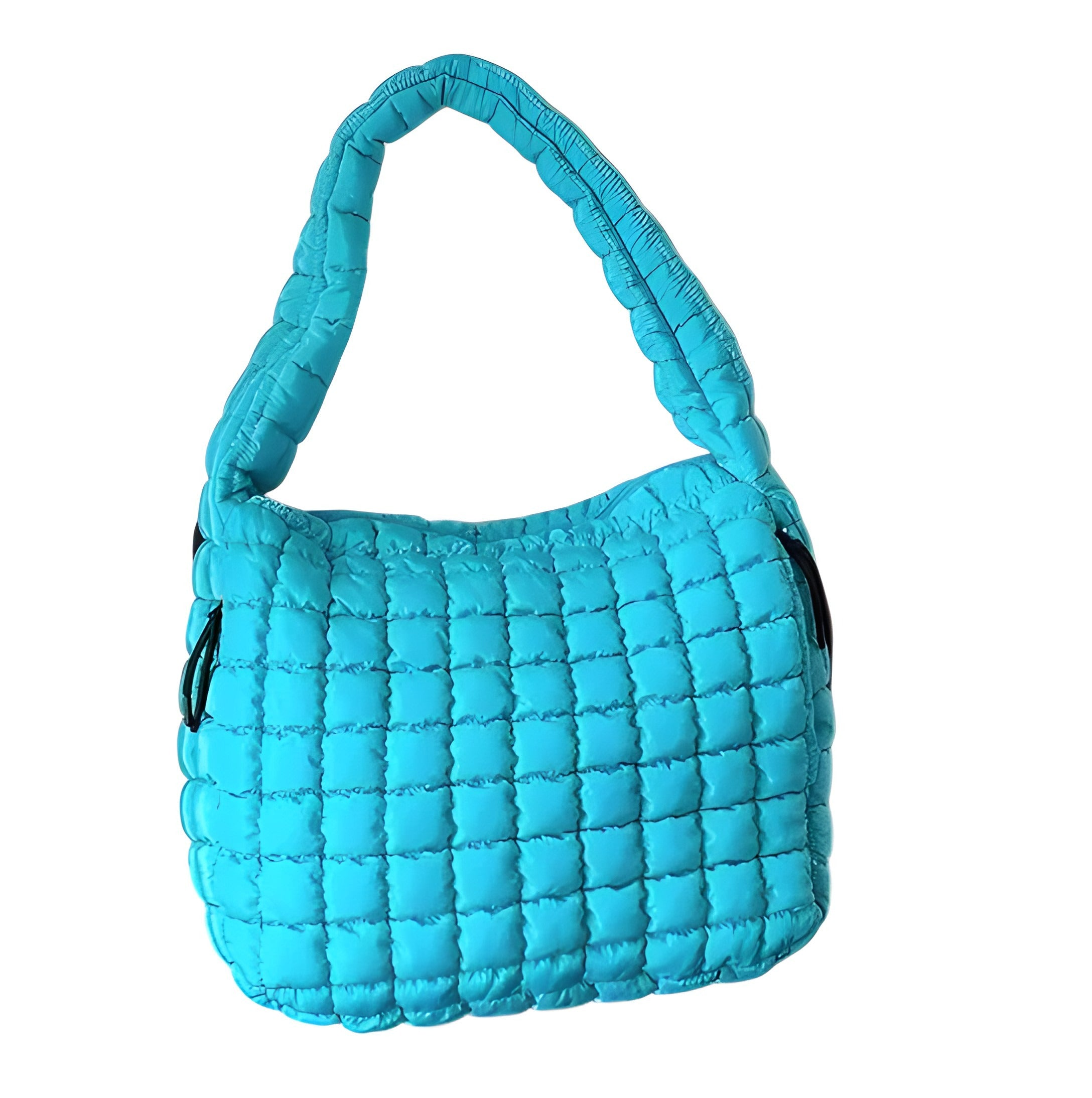 Ruffled Quilted Puffer Bag | Crossbody Style with Magnetic Closure
