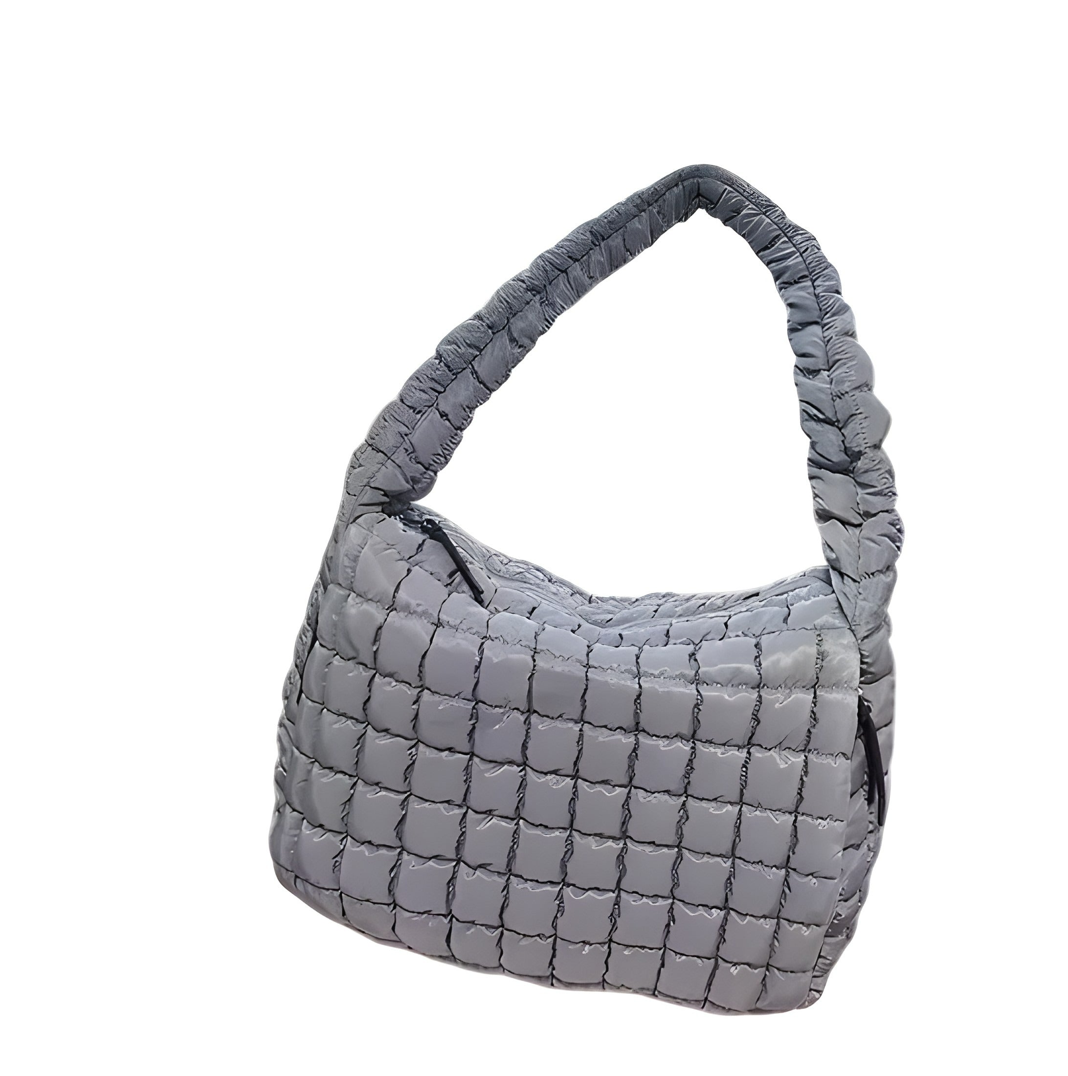 Ruffled Quilted Puffer Bag | Crossbody Style with Magnetic Closure