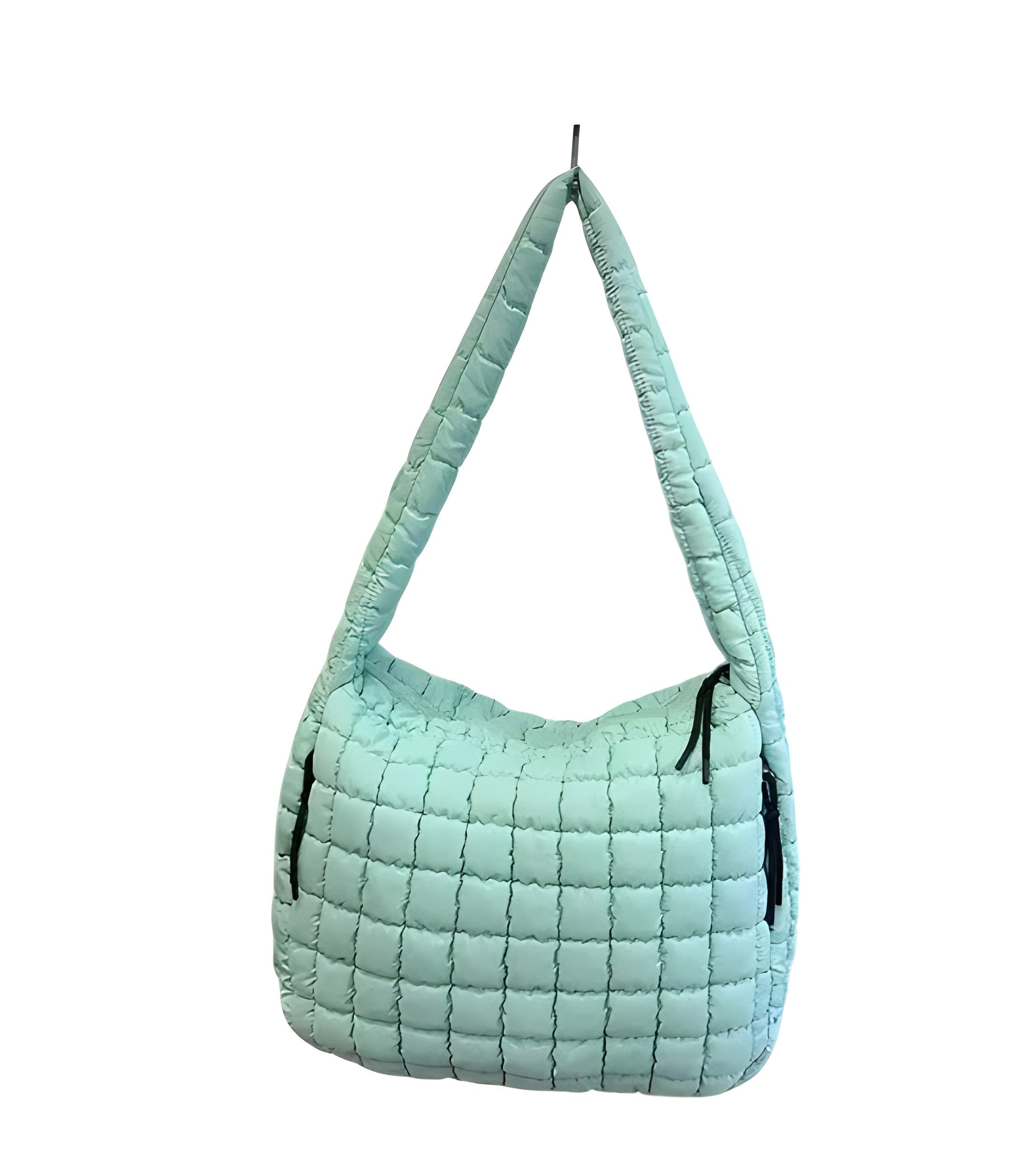 Ruffled Quilted Puffer Bag | Crossbody Style with Magnetic Closure