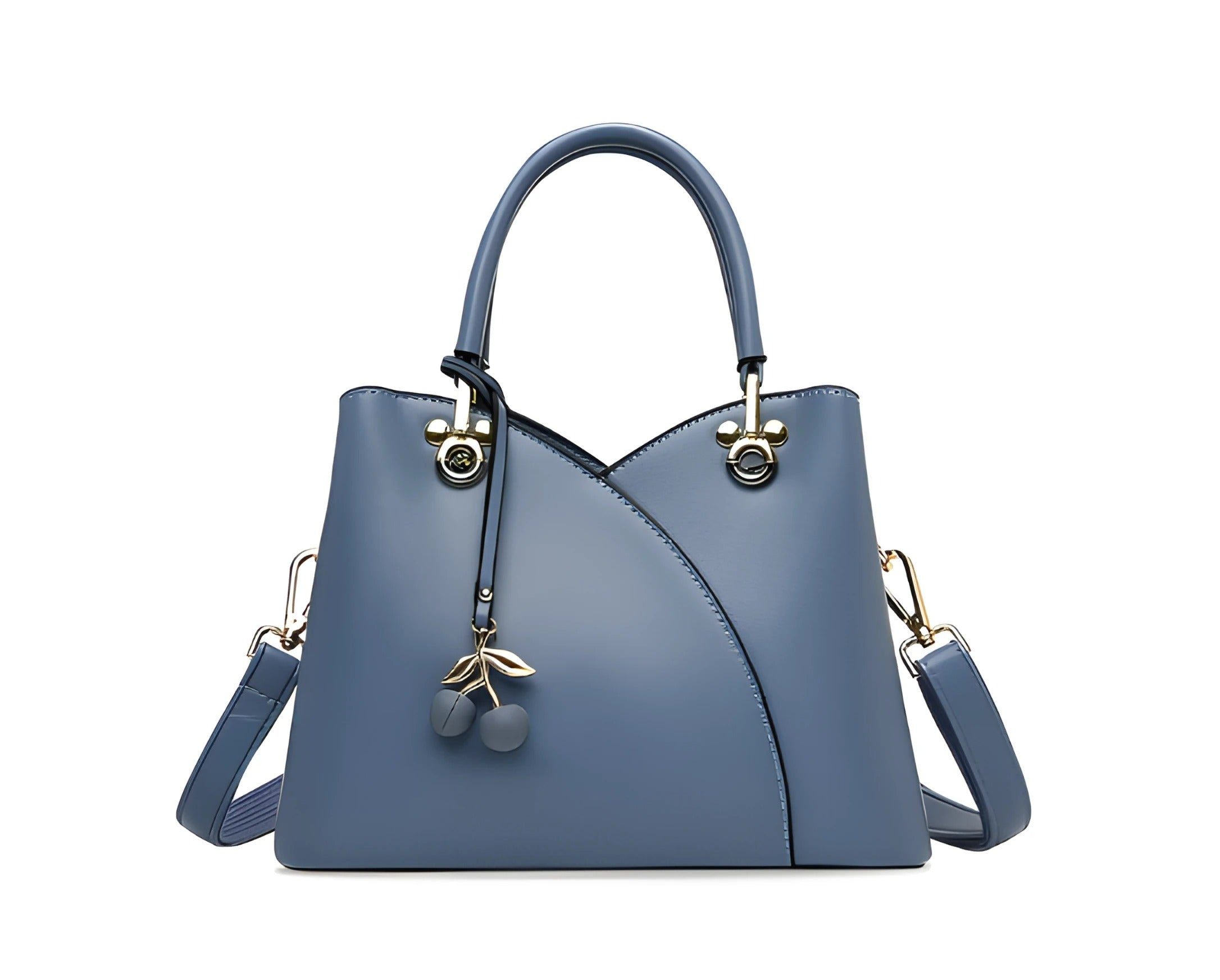 Top Zip Shoulder Bag | Cherry Accent with Convertible Strap