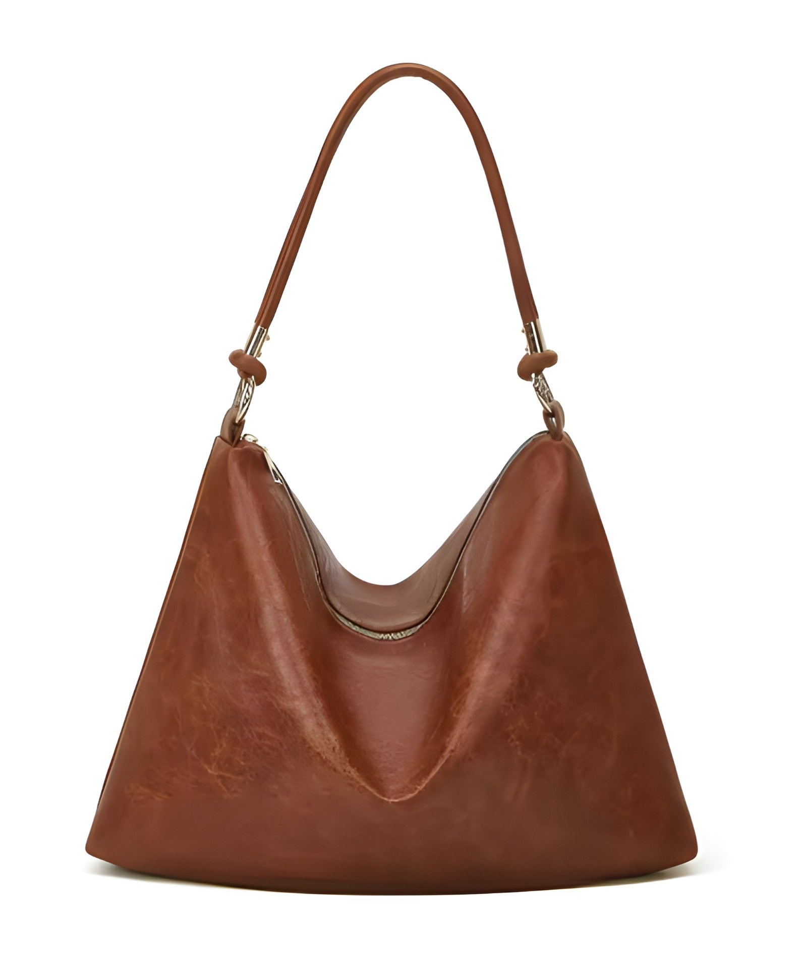 Vegan Leather Shoulder Bag | Spacious Design with Single Zipper