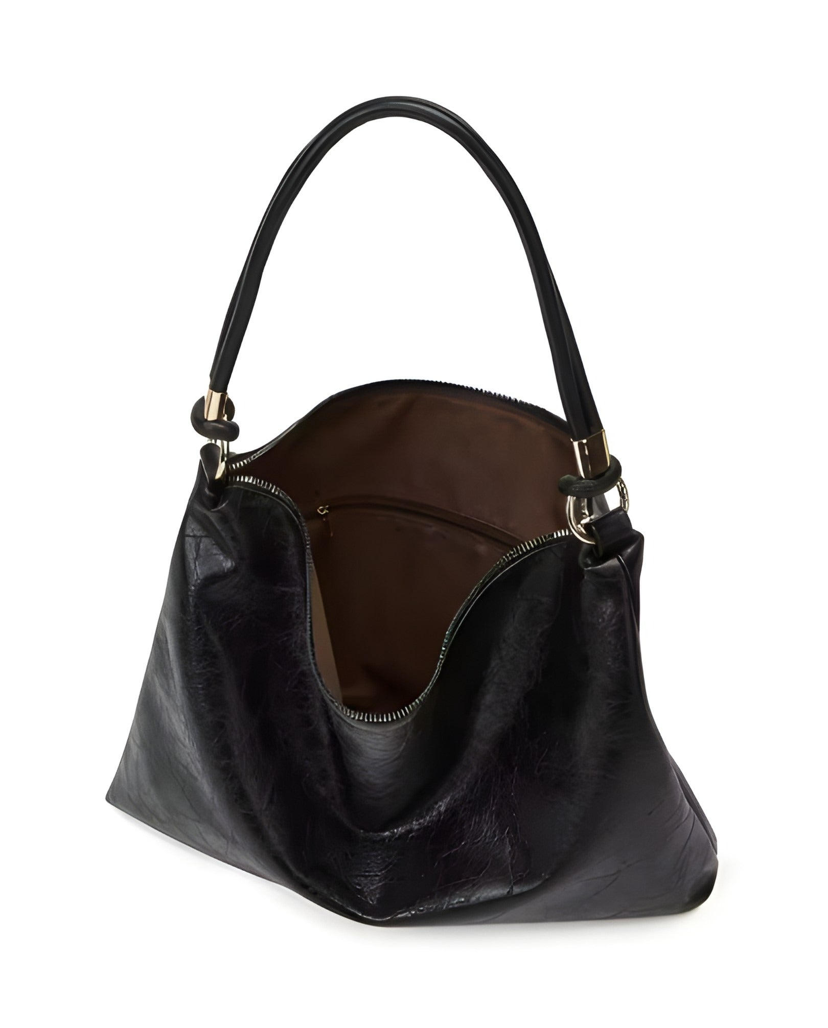 Vegan Leather Shoulder Bag | Spacious Design with Single Zipper