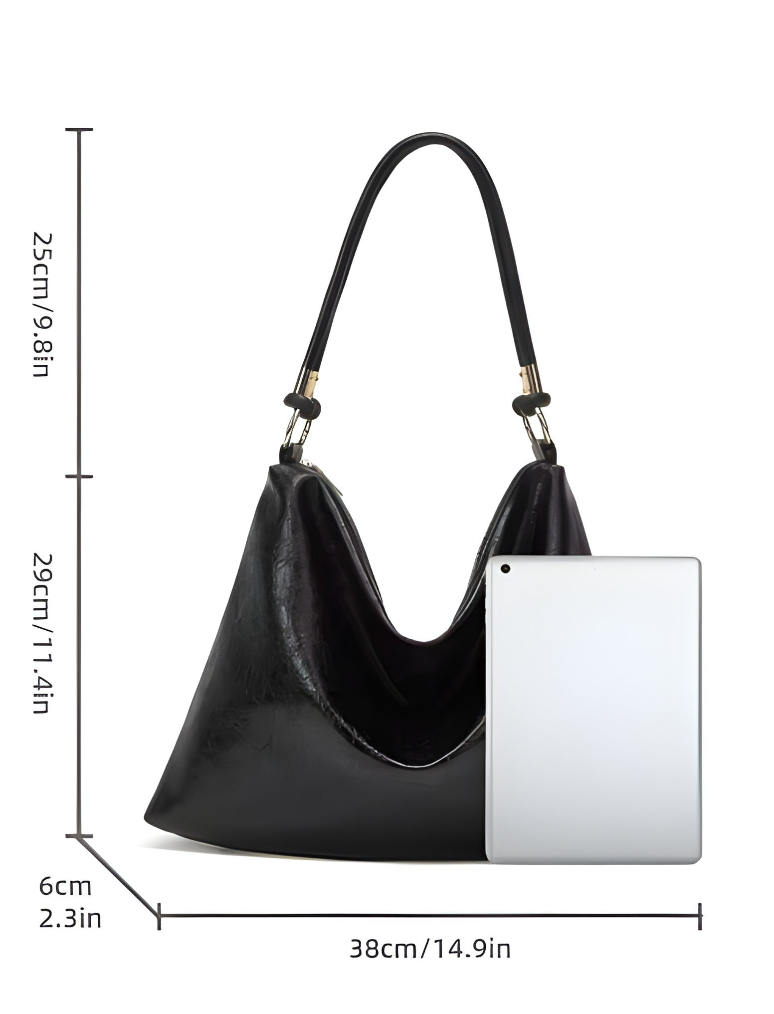 Vegan Leather Shoulder Bag | Spacious Design with Single Zipper