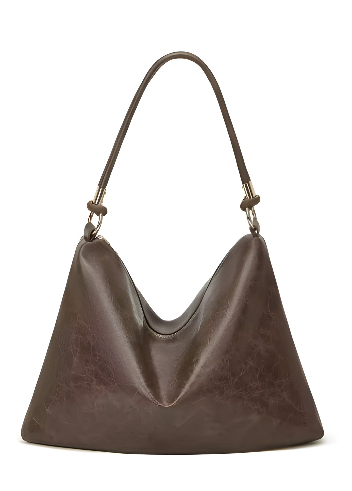 Vegan Leather Shoulder Bag | Spacious Design with Single Zipper