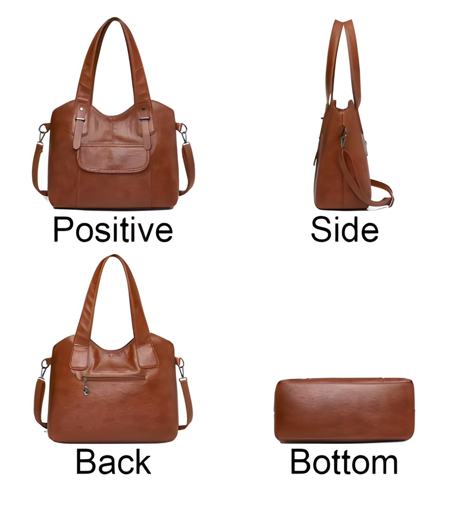 Vegan Leather Shoulder Bag | Adjustable Strap with Large Front Pocket