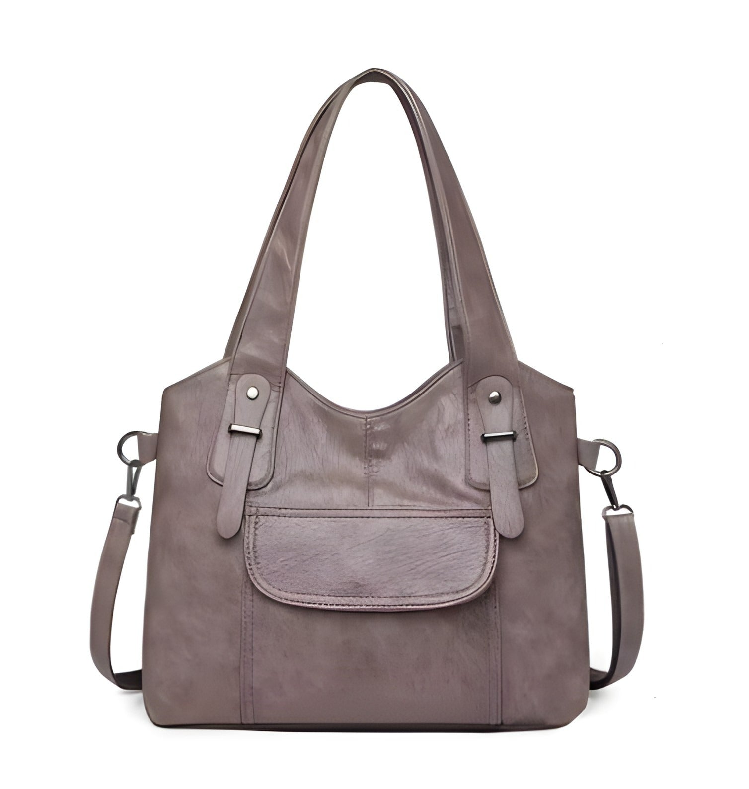 Vegan Leather Shoulder Bag | Adjustable Strap with Large Front Pocket