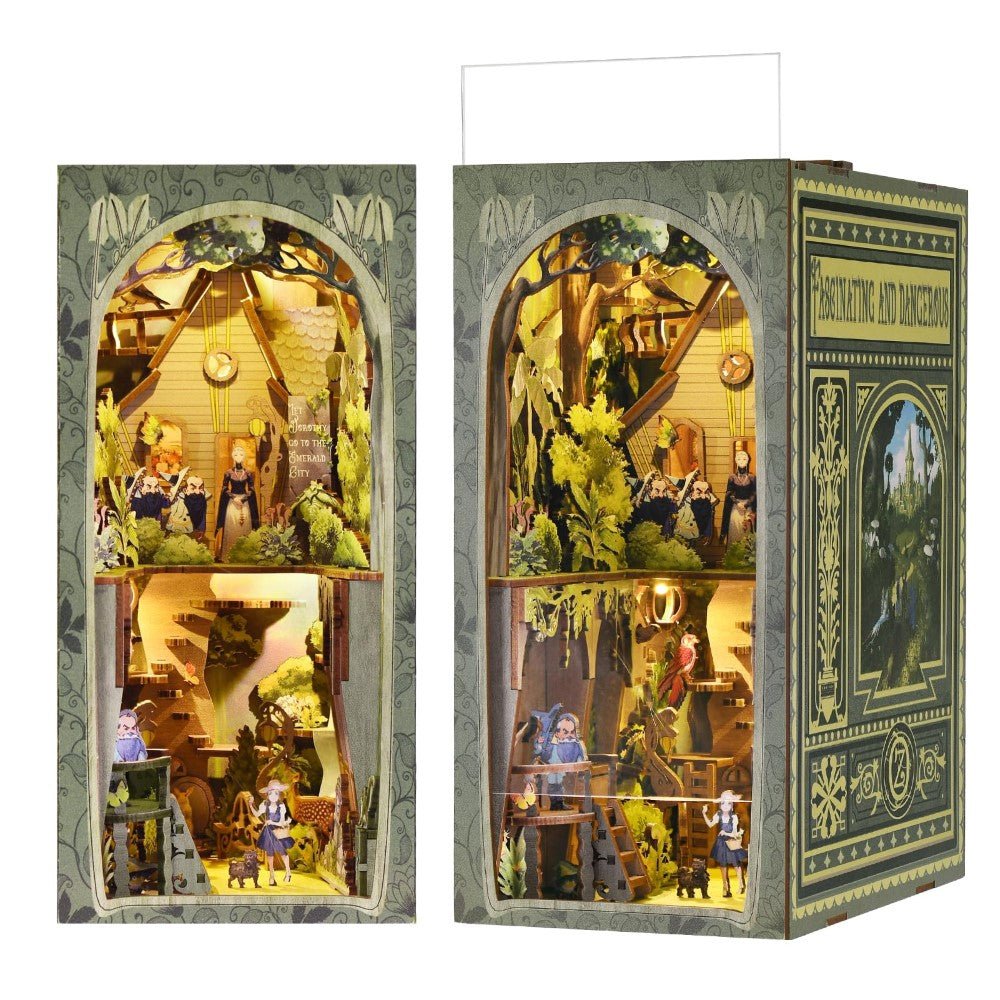 DIY Set Miniature Dollhouse Booknook Kit, Wooden Puzzle Bookend
