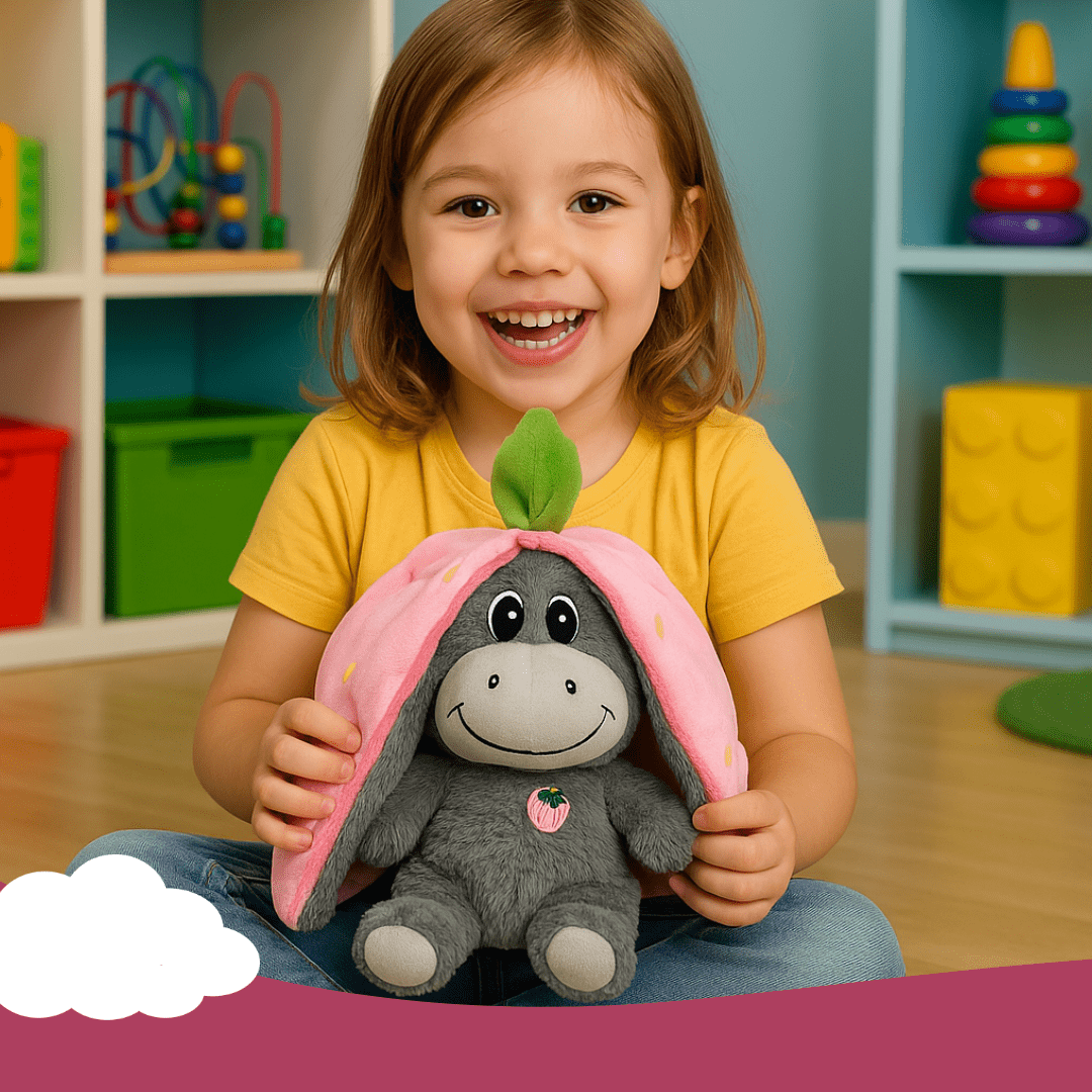 Donkey Breathing Plush – Fruit Themed Big Ears Sleep Toy with Motion