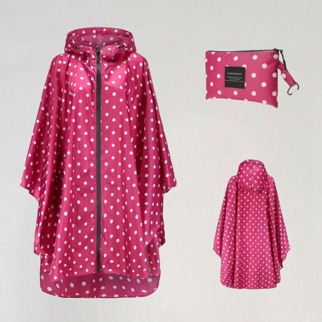 Packable Travel Raincoat with Hood for Women