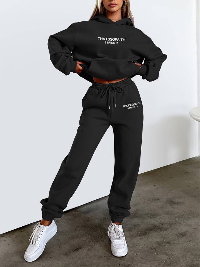 Women’s 2-Piece Tracksuit Set with Hoodie and Joggers