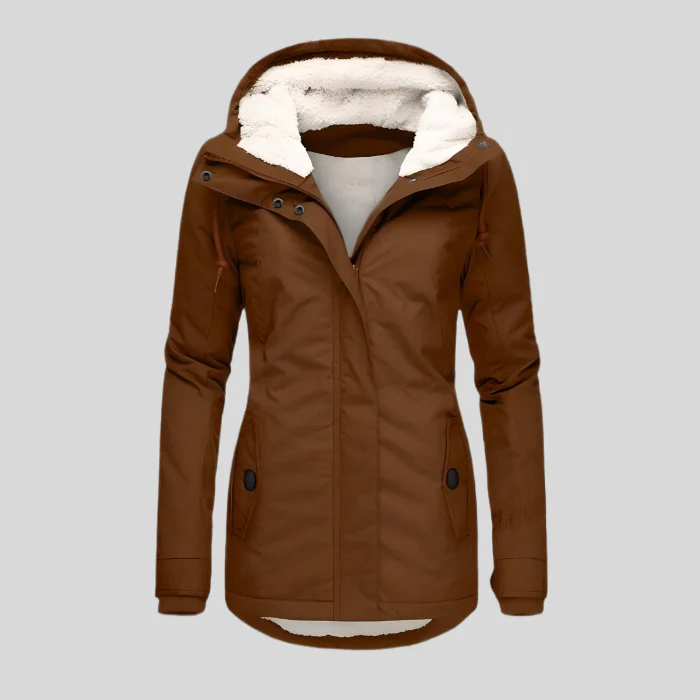 Women’s Rain Jacket with Hood and Extended Back Hem