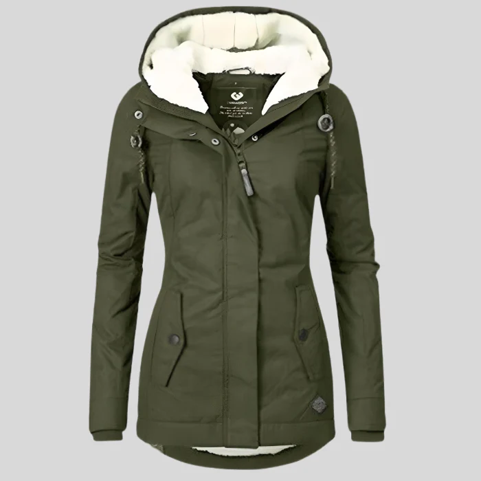Women’s Rain Jacket with Hood and Extended Back Hem