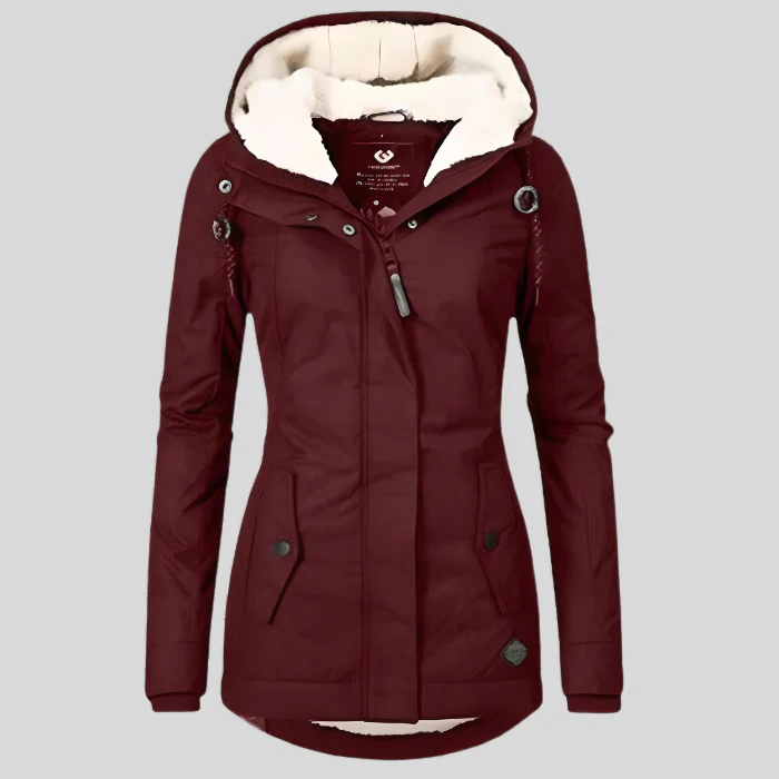 Women’s Rain Jacket with Hood and Extended Back Hem