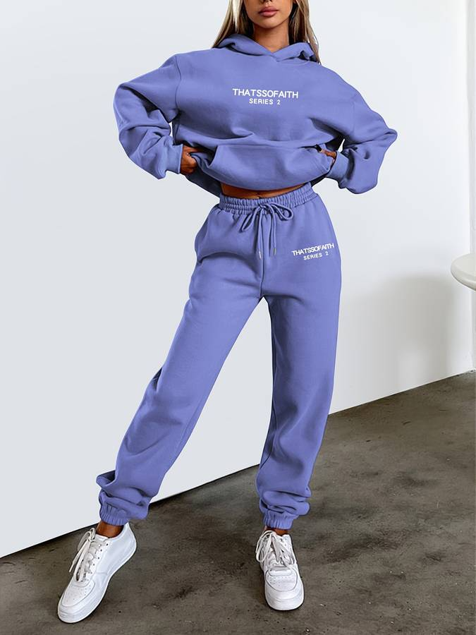 Women’s 2-Piece Tracksuit Set with Hoodie and Joggers