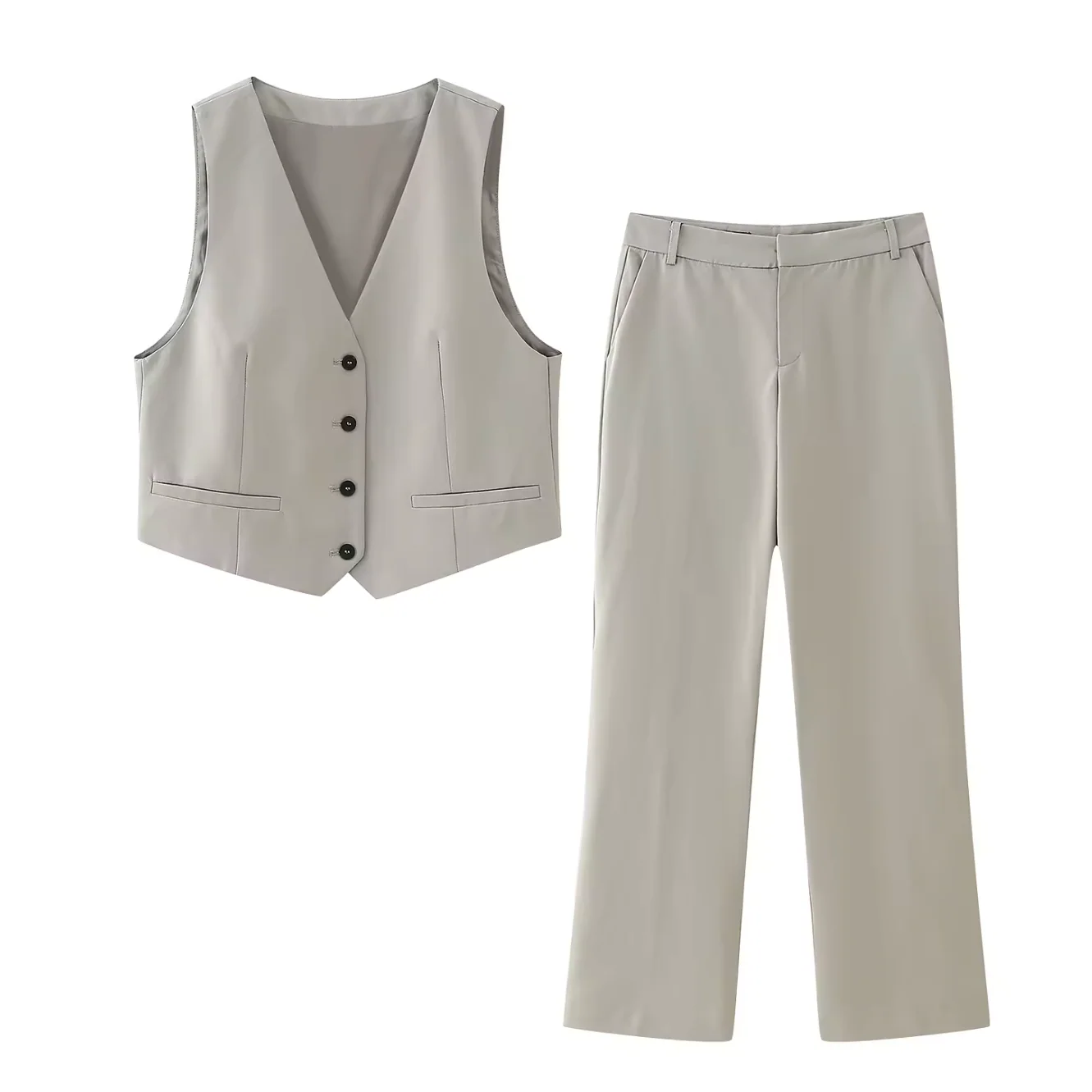 Classy Two-Piece Vest and Trouser Set for Women