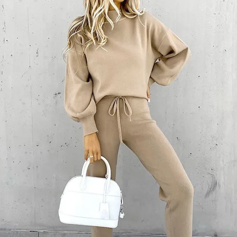 Women’s Tracksuit Set with High-Waist Trousers