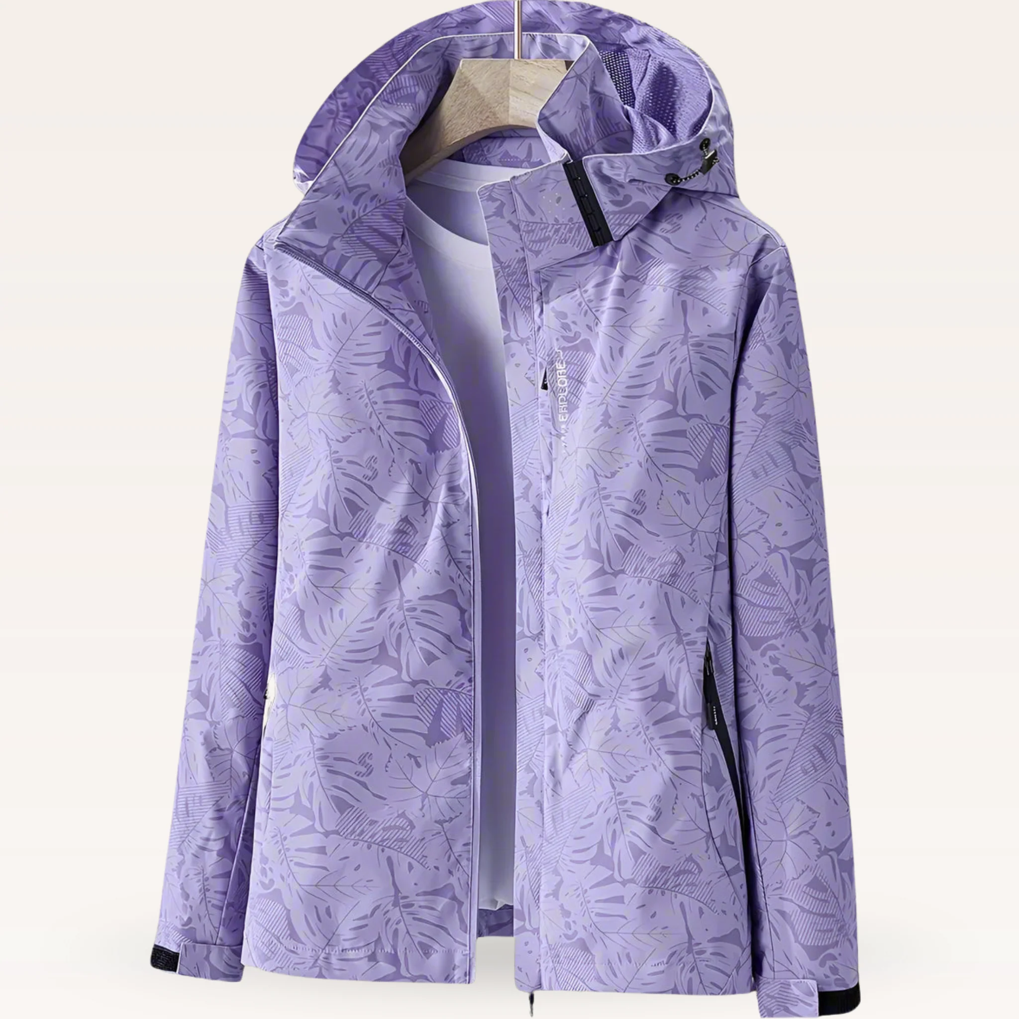 Women’s Rain Jacket with Hood and Zip Pockets