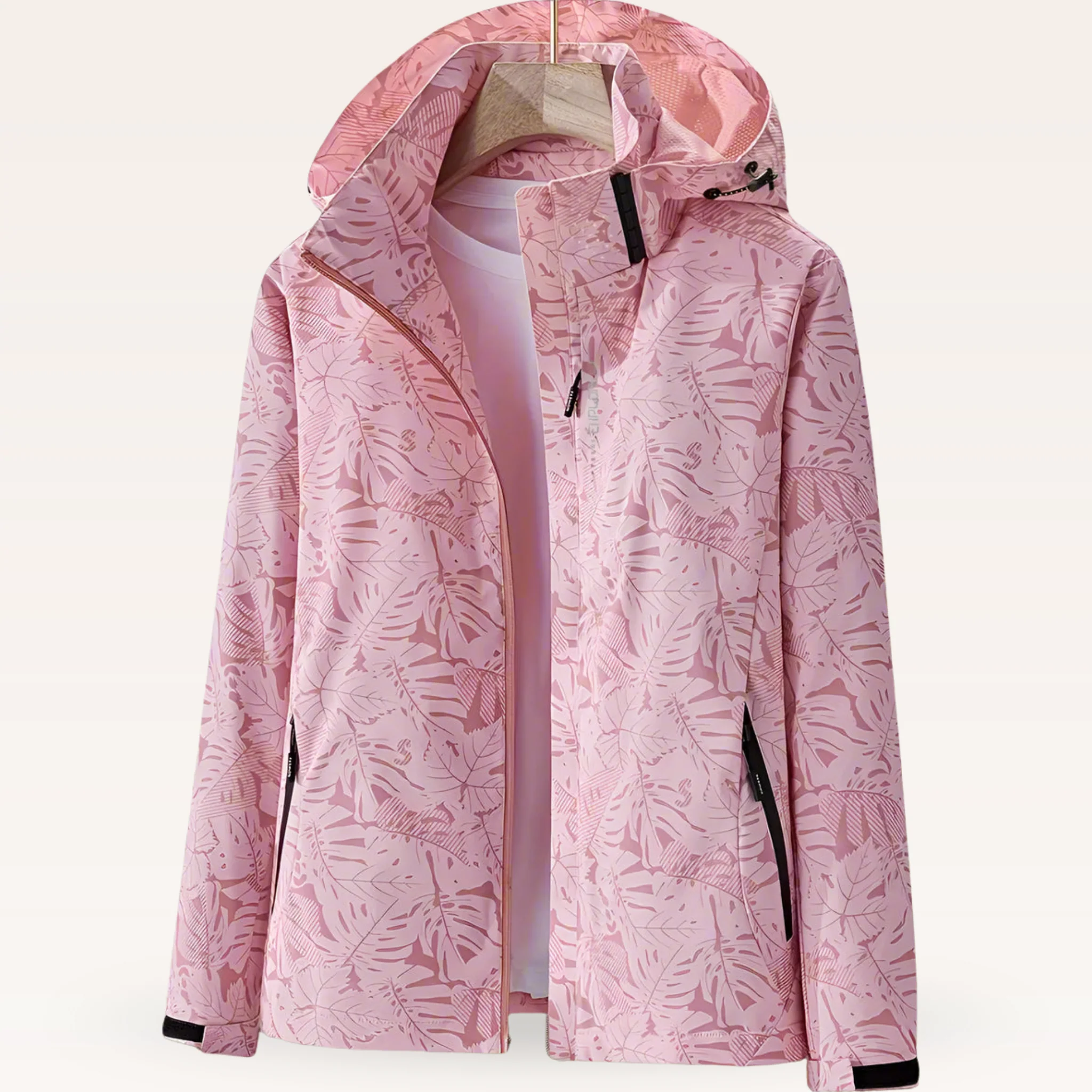 Women’s Rain Jacket with Hood and Zip Pockets