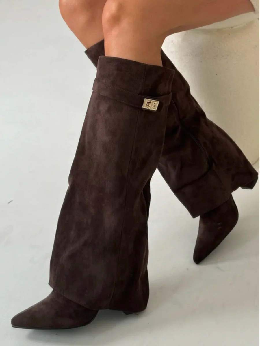Women's Fold-Over Knee-High Boots