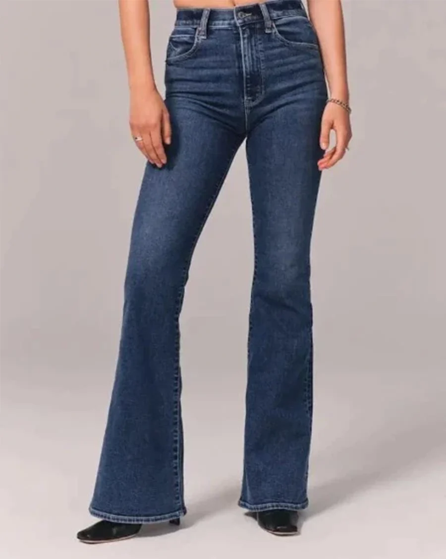 High-Waisted Bell Bottom Flared Jeans for Women