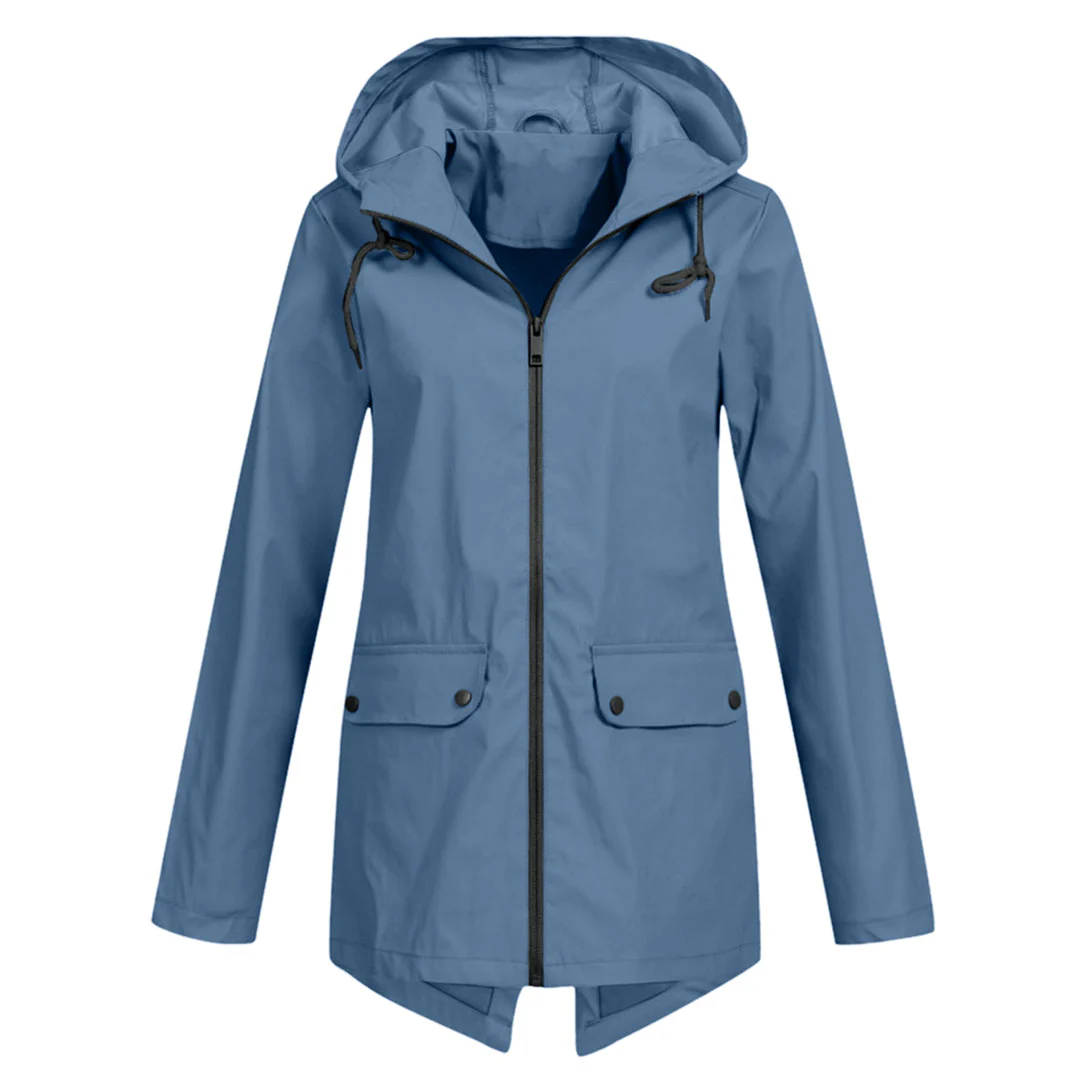 Women’s Waterproof Hooded Long Jacket