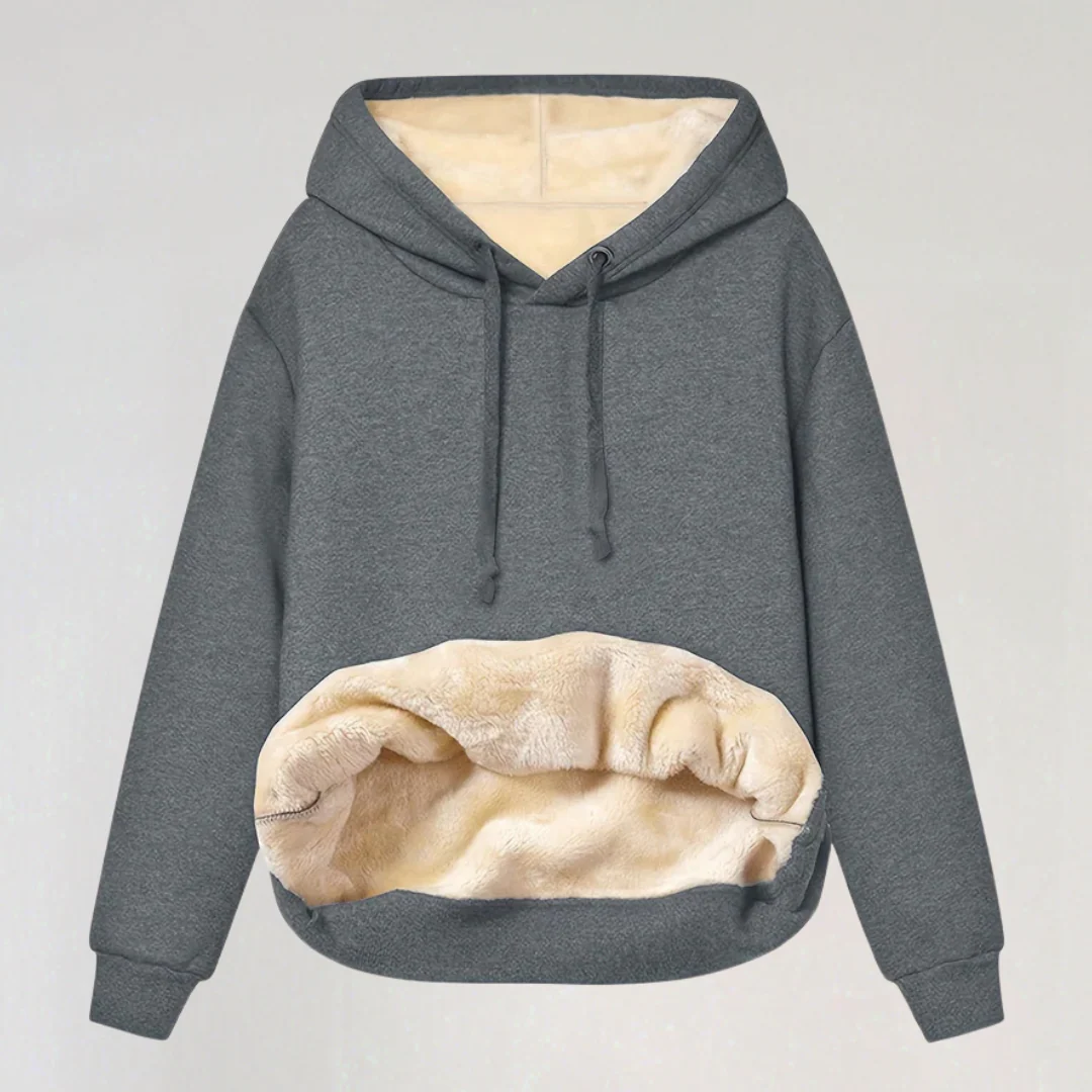 Lined Hoodie with Kangaroo Pocket for Women