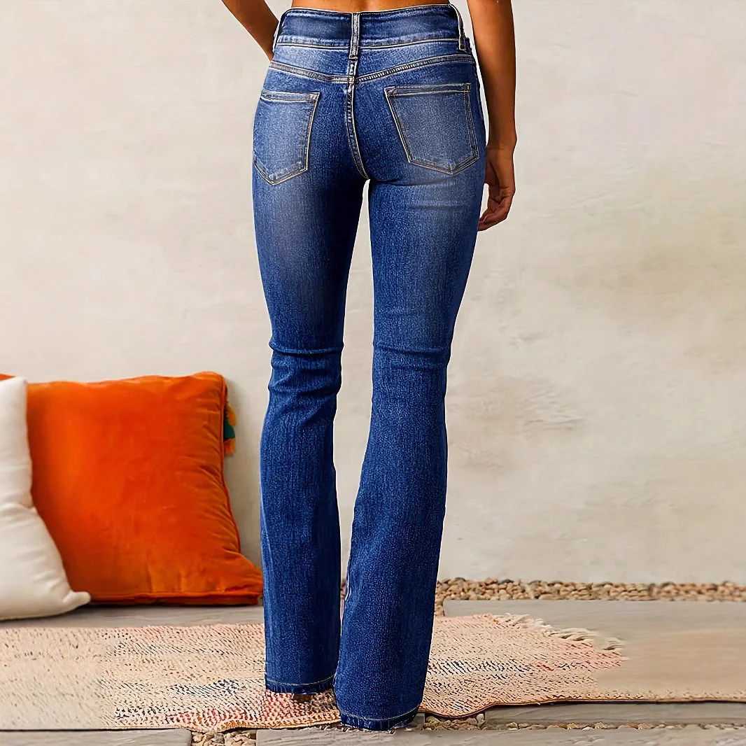 High-Waisted Stretch Flared Jeans for Women