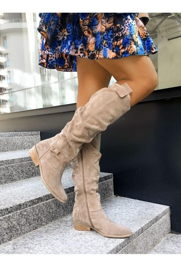 Women's Slouch Knee-High Boots with Side Zip