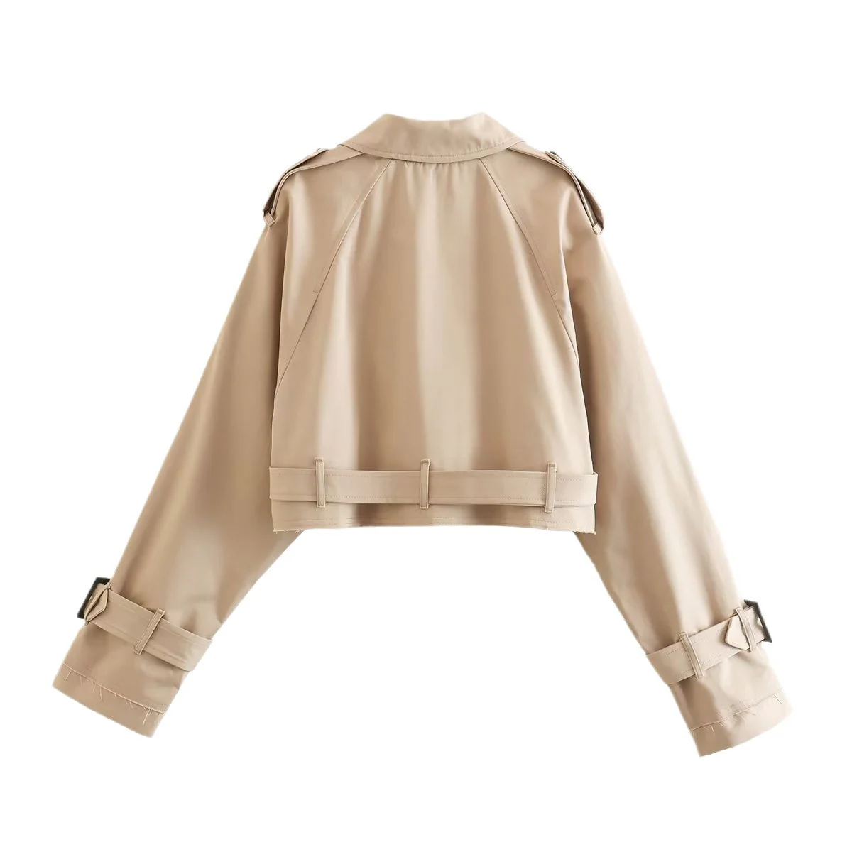 Women’s Crop Trench Coat Belted Fit