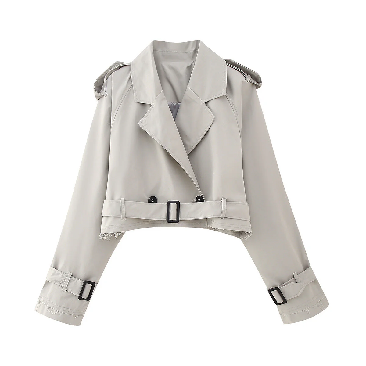 Women’s Crop Trench Coat Belted Fit