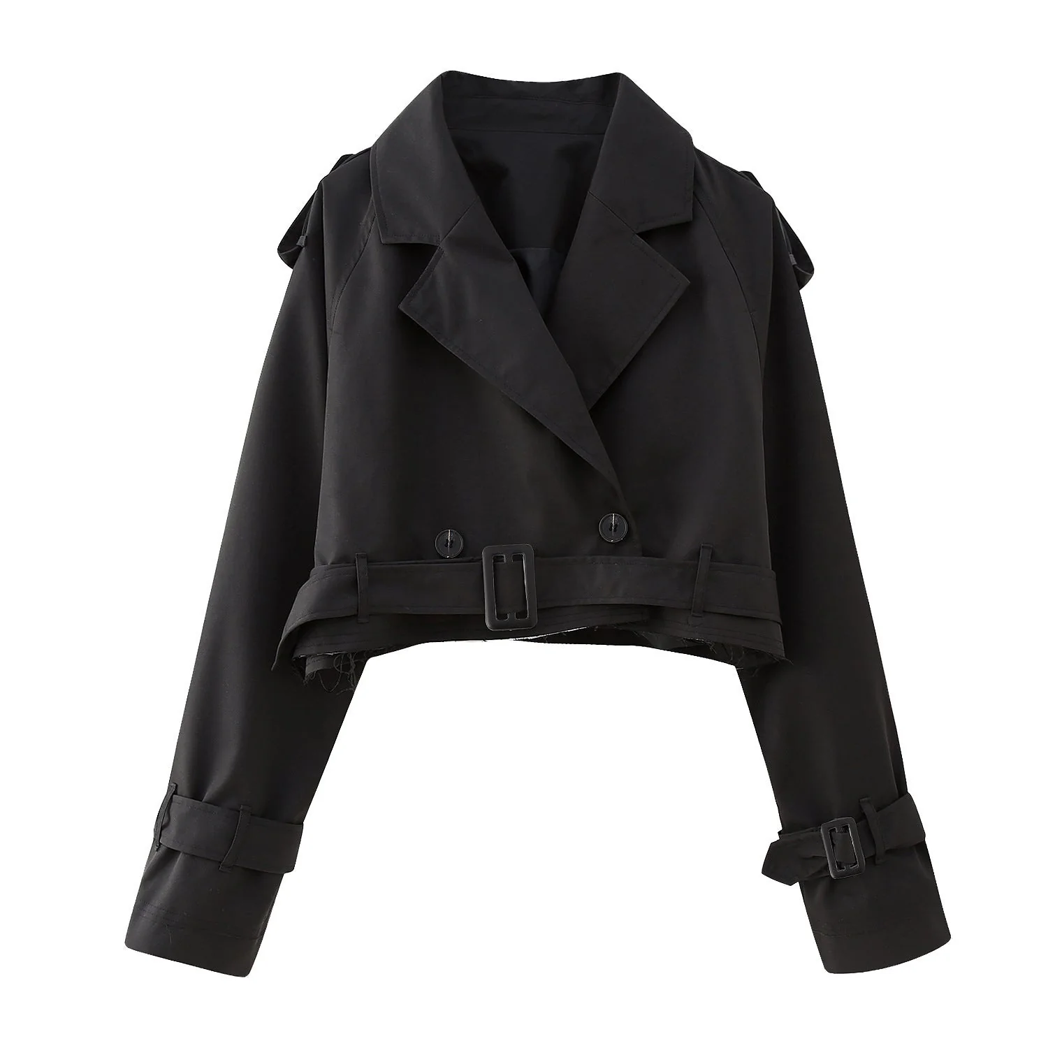 Women’s Crop Trench Coat Belted Fit