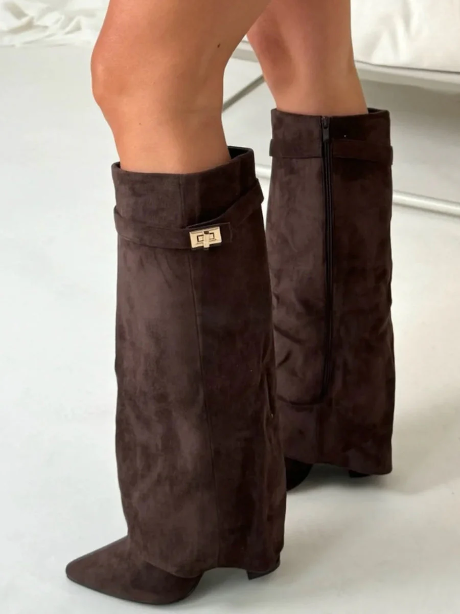 Women's Fold-Over Knee-High Boots