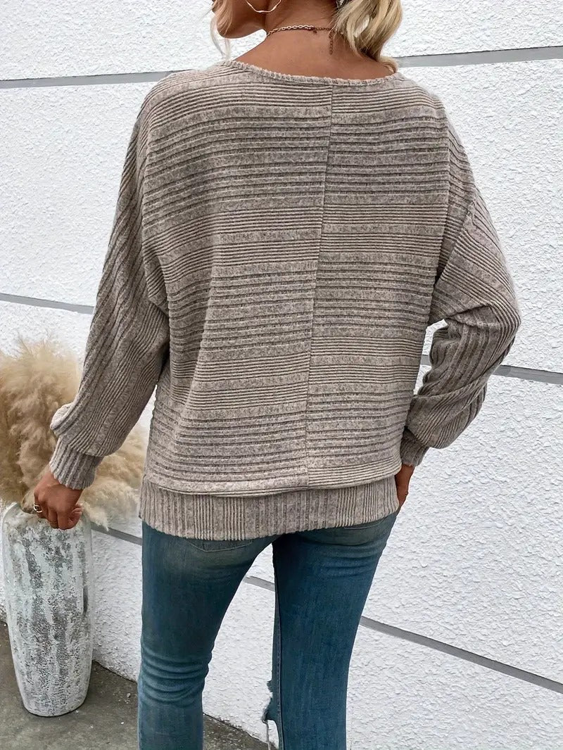 Striped Boat Neck Sweater for Women