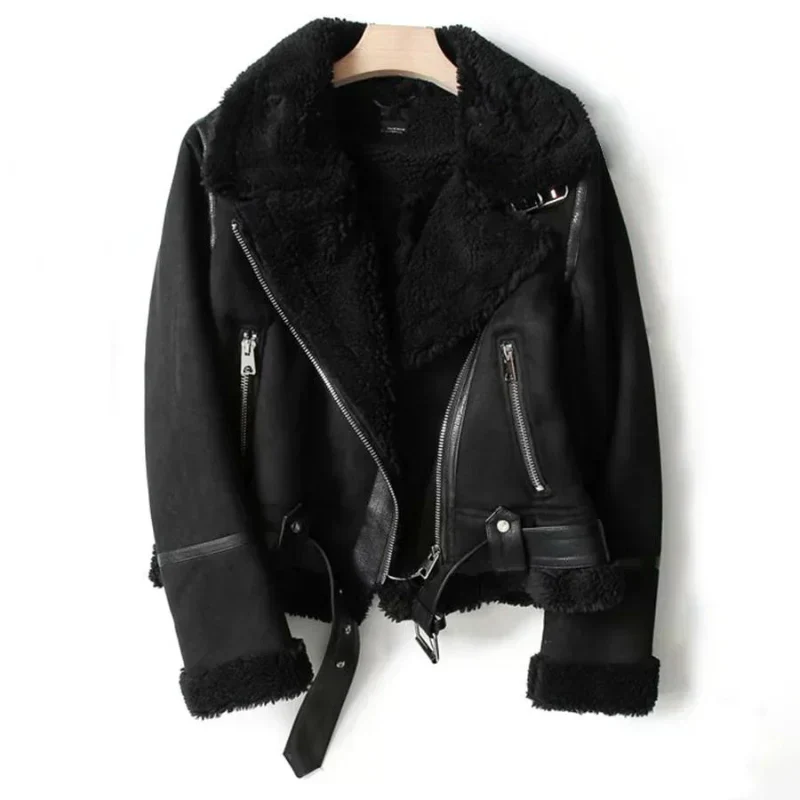 Women’s Belted Hem Jacket with Asymmetrical Zip