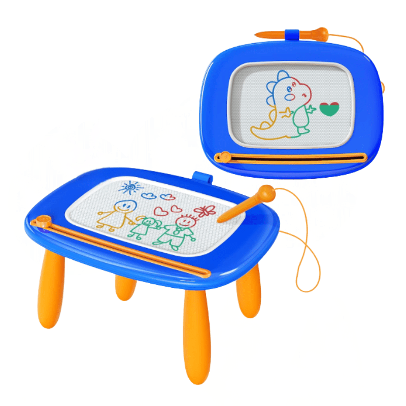 Magnetic Drawing Board Table with Adjustable Legs and Eraser Knob