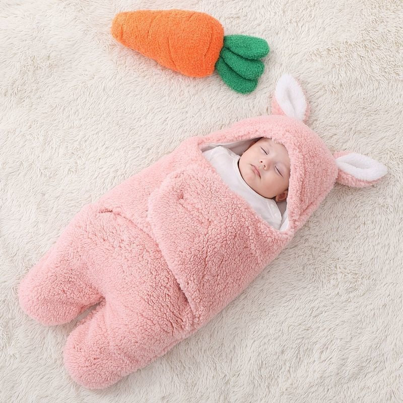 Plush Wrap Colored Blanket with Cotton Lining for Babies Ages 0–2